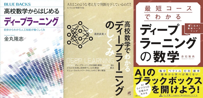 最新 中身を確認 ディープラーニングを使う数学を学ぶおすすめ本 勉強を始めたいと考える方にnext Topic